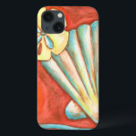 Rustic Orange Seashells iPhone 13 Case<br><div class="desc">Lay out on the warm sand and find the hidden treasures! This painting by Nancy Slocum captures the beautiful water life found ashore. It captures the a beautiful orange seashell,  an orange starfish,  and a vibrant blue sand dollar. Get your beautiful ocean art today on your next Zazzle product.</div>