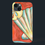 Rustic Orange Seashells iPhone 13 Case<br><div class="desc">Lay out on the warm sand and find the hidden treasures! This painting by Nancy Slocum captures the beautiful water life found ashore. It captures the a beautiful orange seashell, an orange starfish, and a vibrant blue sand dollar. Get your beautiful ocean art today on your next Zazzle product.</div>