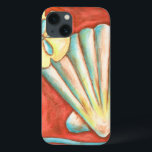 Rustic Orange Seashells iPhone 13 Case<br><div class="desc">Lay out on the warm sand and find the hidden treasures! This painting by Nancy Slocum captures the beautiful water life found ashore. It captures the a beautiful orange seashell, an orange starfish, and a vibrant blue sand dollar. Get your beautiful ocean art today on your next Zazzle product.</div>