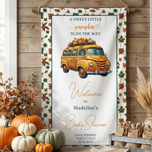 Rustic Orange Truck Little Pumpkin Baby Shower Banner