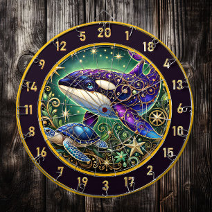 Rustic Orca and Turtle Wall Art Dartboard