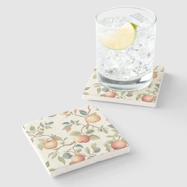 Rustic Orchard Stone Coaster (Side)