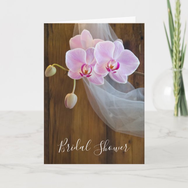 Rustic Orchid Elegance Bridal Shower Invitation (Front)