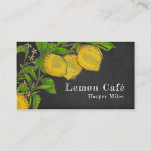 Rustic organic lemons chalkboard business card