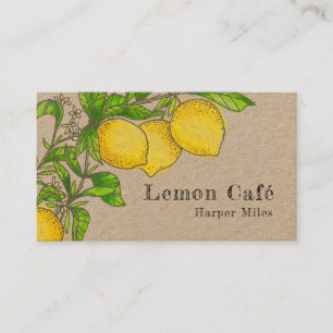 Rustic organic lemons kraft business card