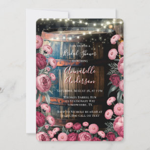 Rustic Outdoor Barn Whiskey Barrel Bridal Shower  Invitation