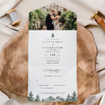 Rustic Outdoor Mountain Forest Wedding All In One Invitation<br><div class="desc">Rustic Mountain Forest Wedding All In One Invitations</div>
