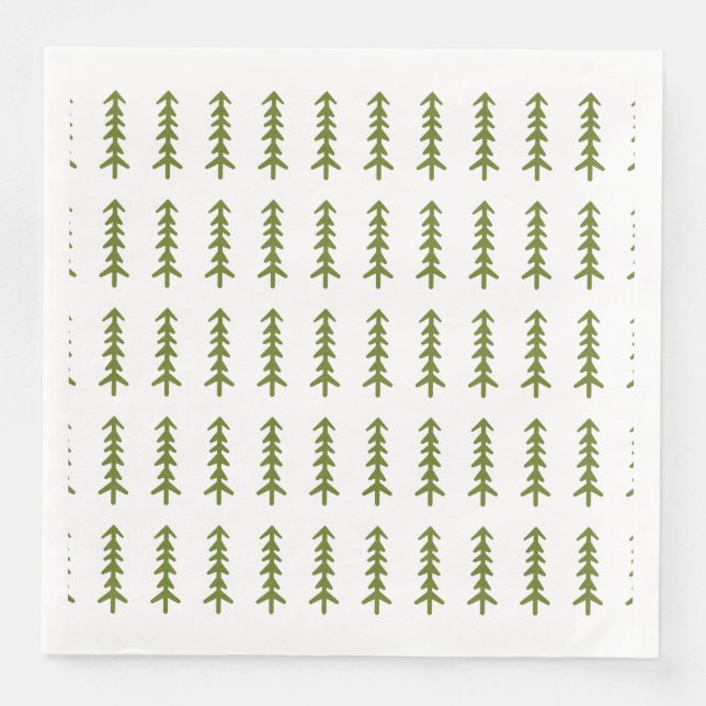 Rustic Outdoors Woodland Theme Lumberjack Trees Napkin (Front)