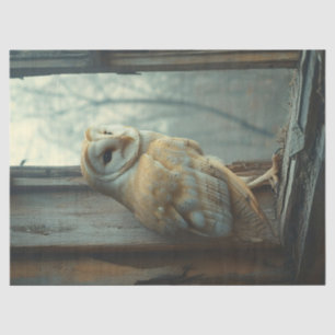 Rustic Owl In The Window Art Decoupage Tissue Paper