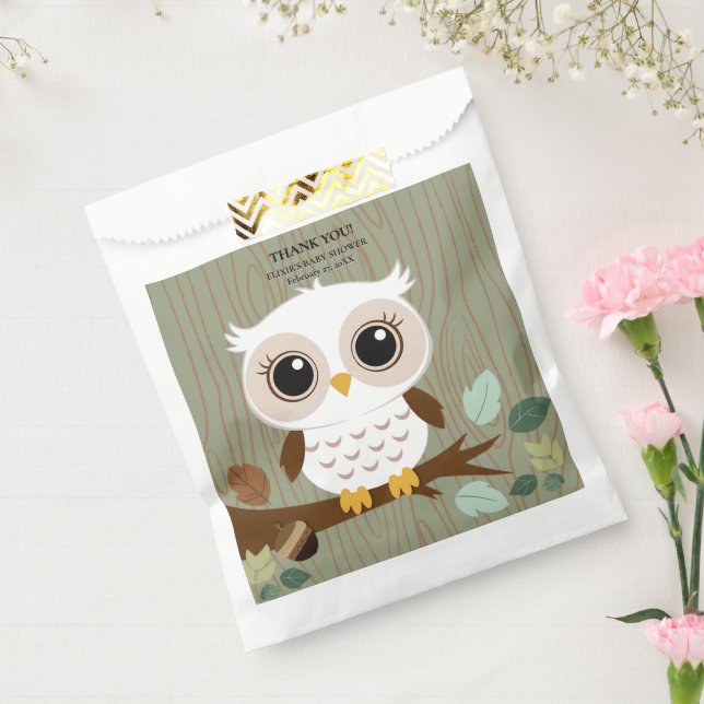 Rustic Owl Woodland Forest Baby Shower Favour Bag (Sealed)