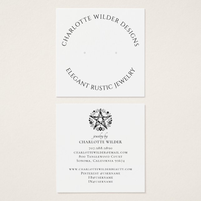 Rustic Pagan Wiccan Pentacle Jewellery Earring (Front & Back)