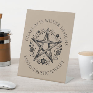 Rustic Pagan Wiccan Rustic Kraft Jewellery Designe Pedestal Sign