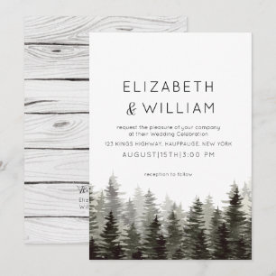 Rustic Paine Trees Wedding   Invitation