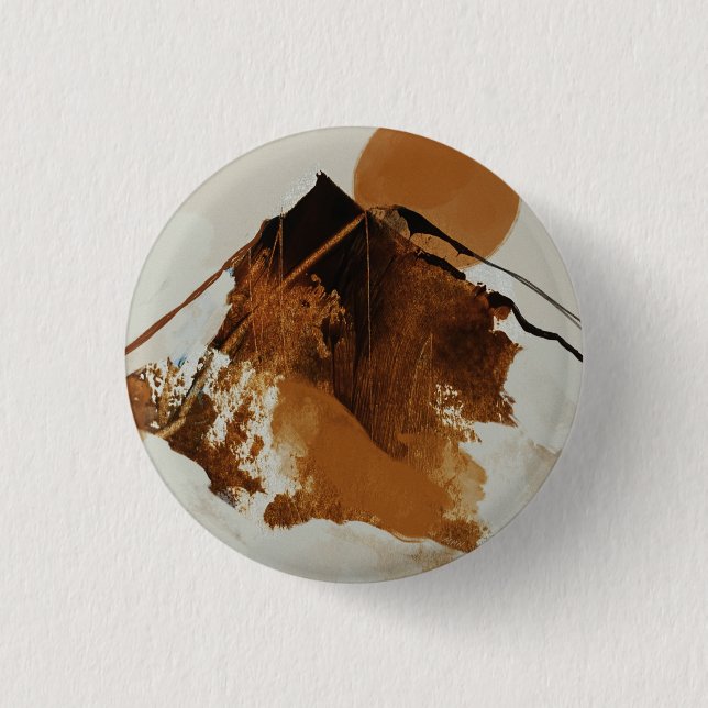 Rustic Painted Mountain Landscape 1 Inch Round Button (Front)