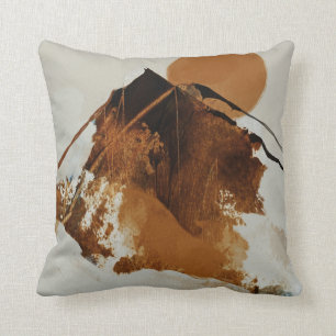 Rustic Painted Mountain Landscape Throw Pillow