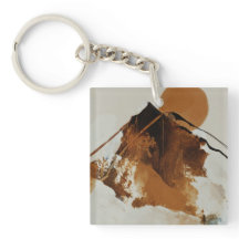 Rustic Painted Mountain Landscape Throw Pillow