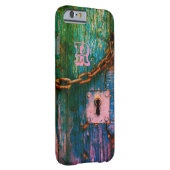 Rustic painted wood keyhole chain blue green pink Case-Mate iPhone case (Back/Right)