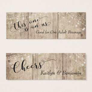Rustic Pale Brown Wood w/ Lights Drink Tickets 3