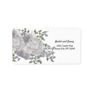Rustic Pale Pink Hydrangea Floral Address Label