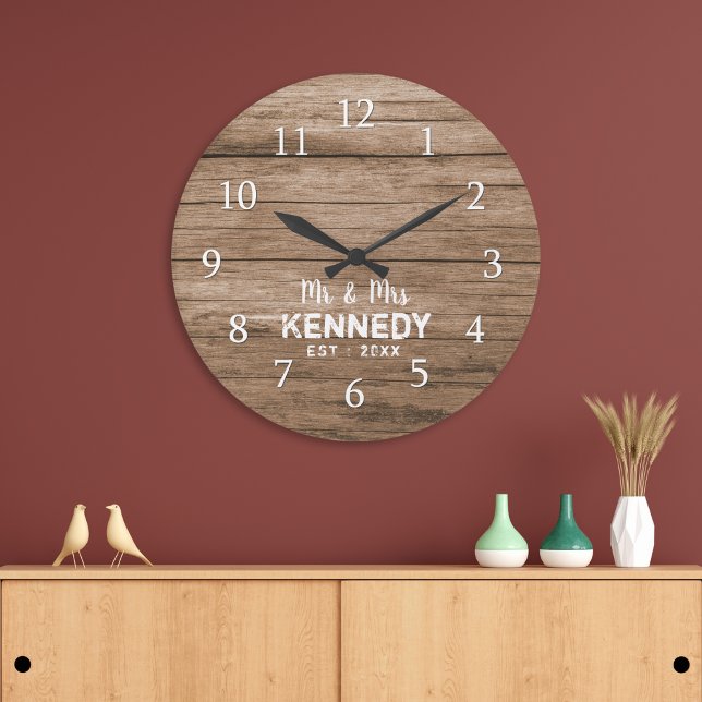Rustic Pallet Wood Mr And Mrs Wedding Large Clock (Rustic Pallet Wood Mr And Mrs Wedding Large Clock
)