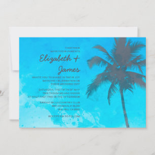 Rustic Palm Trees Wedding Invitations