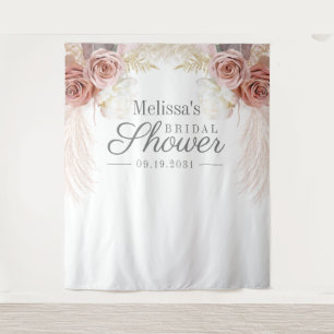 Rustic Pampas Grass Tan Bridal Shower Tapestry