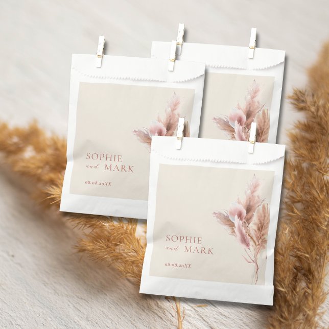 Rustic Pampas Grass Wedding Thank You Favour Bag (Creator Uploaded)