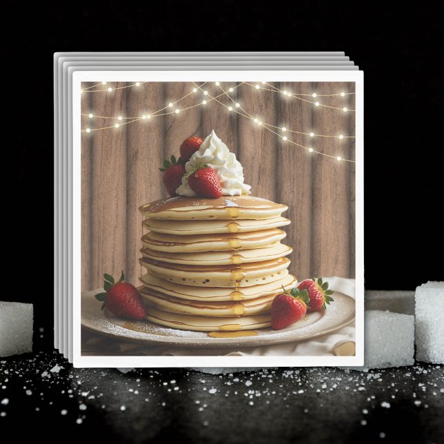 Rustic Pancakes Baby & Brunch Baby Shower Napkin (Creator Uploaded)