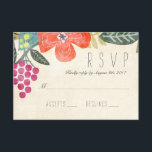 Rustic Paradise RSVP Response Card<br><div class="desc">Rustic,  colourful,  painted florals and a cluster of grapes elegantly frame the top and left side of the card.  Easy to customize with your own text!  Check out coordinating items in our shop!</div>