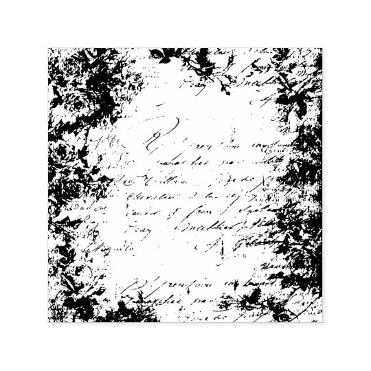 rustic,Parchement,worn,floral,letters,vintage,vict Self-inking Stamp