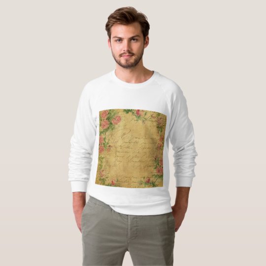 rustic,Parchement,worn,floral,letters,vintage,vict Sweatshirt