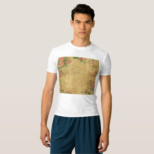 rustic,Parchement,worn,floral,letters,vintage,vict T-shirt