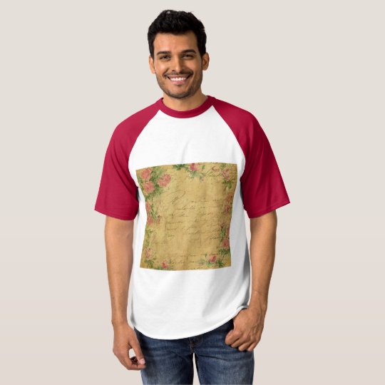 rustic,Parchement,worn,floral,letters,vintage,vict T-shirt