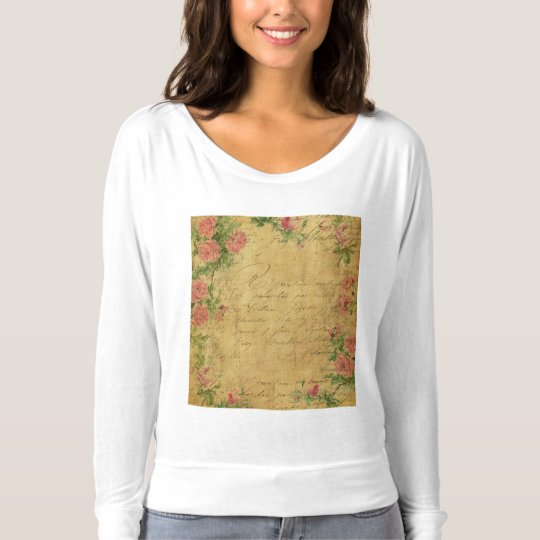 rustic,Parchement,worn,floral,letters,vintage,vict T-shirt