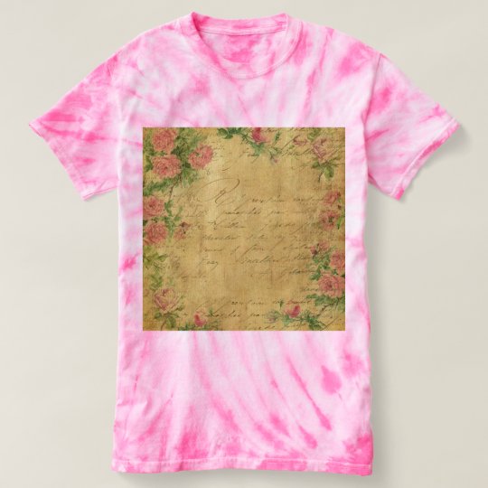 rustic,Parchement,worn,floral,letters,vintage,vict T-shirt