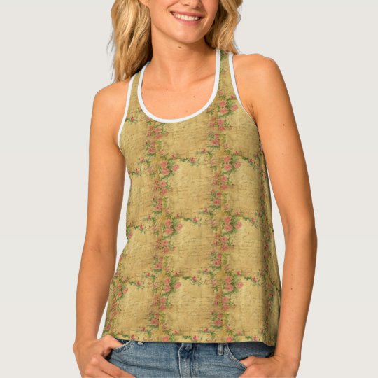 rustic,Parchement,worn,floral,letters,vintage,vict Tank Top