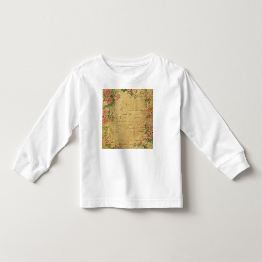 rustic,Parchement,worn,floral,letters,vintage,vict Toddler T-shirt