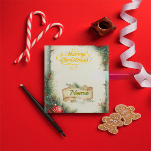 Rustic Parchment Merry Christmas Holiday Card