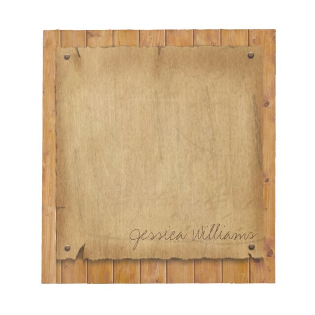 Rustic Parchment Notepad (Front)