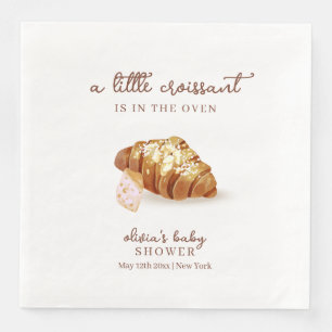 Rustic Paris Bakery Pastry Croissant Baby Shower  Napkin
