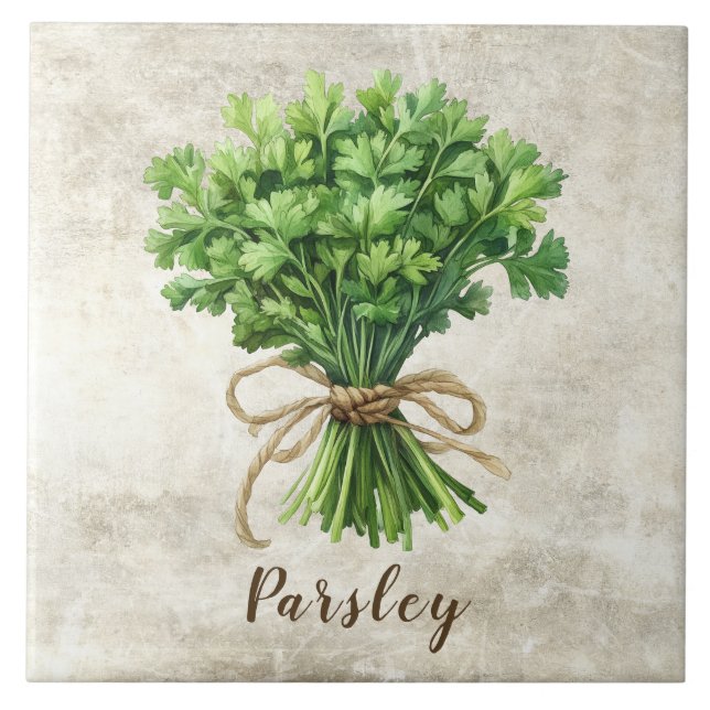 Rustic Parsley Faux Ceramic Tile (Front)
