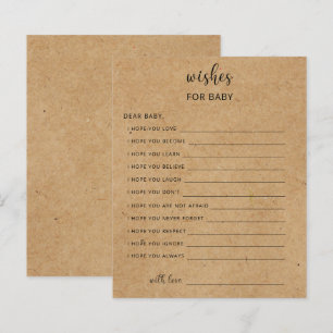 Rustic Party game wishes for baby
