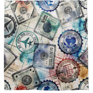 Rustic Passport Stamp Travel Pattern (2)
