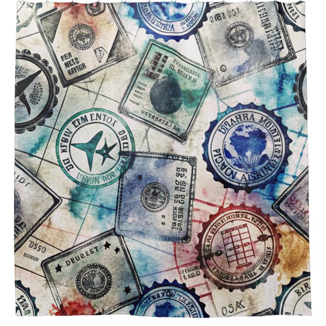 Rustic Passport Stamp Travel Pattern (2) (Front)