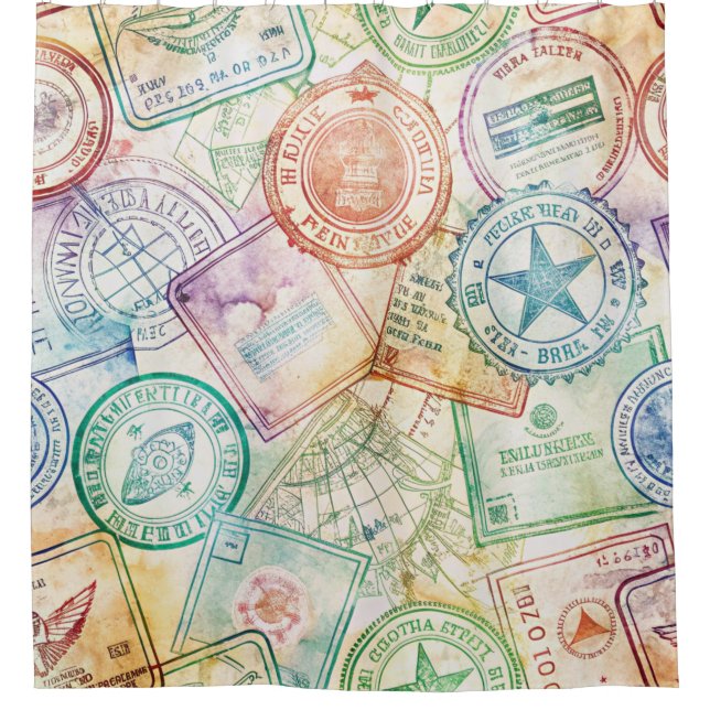 Rustic Passport Stamp Travel Pattern (3) (Front)