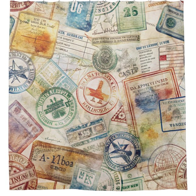 Rustic Passport Stamp Travel Pattern (6) (Front)