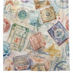 Rustic Passport Stamp Travel Pattern (7)