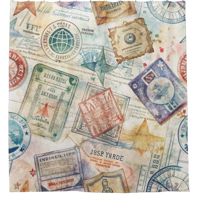 Rustic Passport Stamp Travel Pattern (7) (Front)