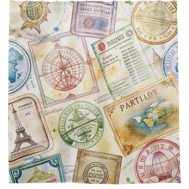 Rustic Passport Stamp Travel Pattern (8) (Front)
