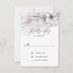 rustic pastel botanics rsvp wedding card